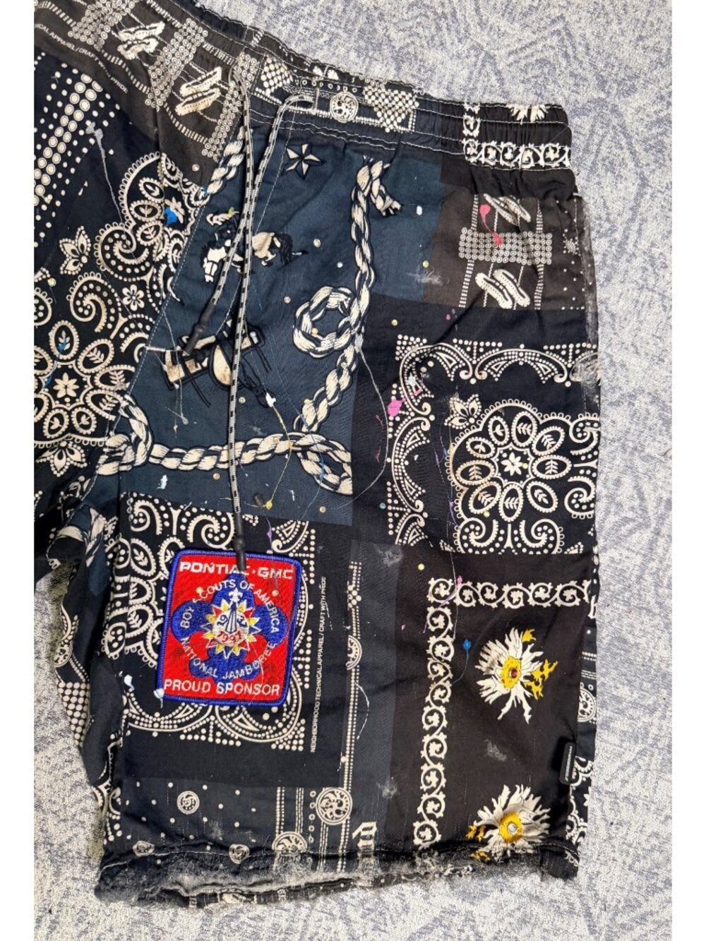 Neighborhood x Dro Lab Custom 1/1 Reworked Reworked Dyed Distressed Shorts - Picture 3 of 9